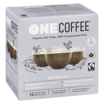 OneCoffee Organic Single Serve Coffee Capsules Variety Pack