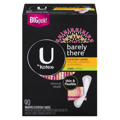 U By Kotex Barely There Liners Long