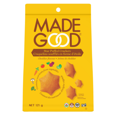 MadeGood Star Puffed Crackers Cheddar