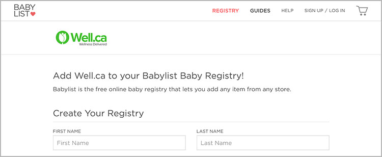 Create my Well.ca Baby Registry Create my Well.ca Baby Registry