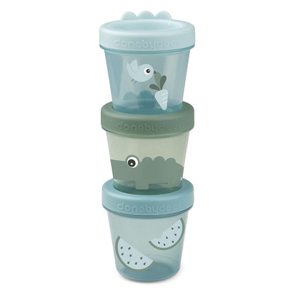 Done By Deer Baby Food Containers Pack Croco Green