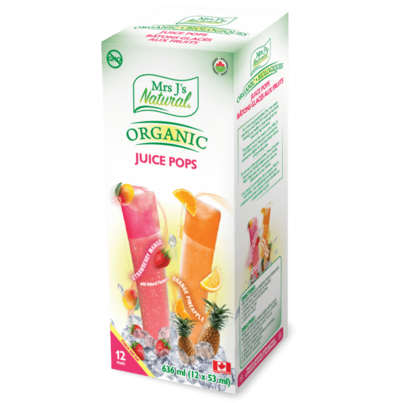 Mrs J's Natural Juice Pop Freezies Strawberry Mango & Orange Pineapple