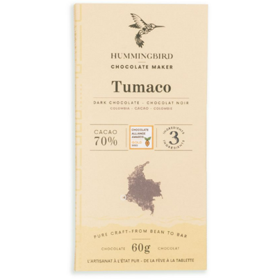 Hummingbird Chocolate Tumaco 70% Dark Chocolate