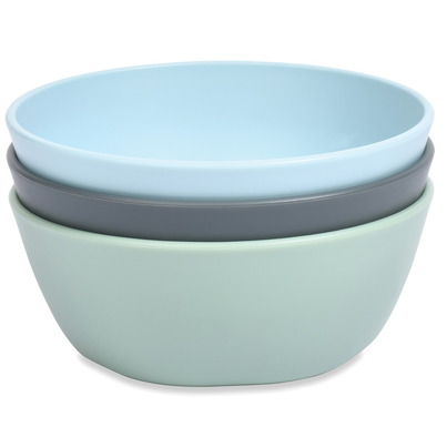 Tiny Twinkle Plastic Tableware Bowls Set Sage, Charcoal And Ice Blue