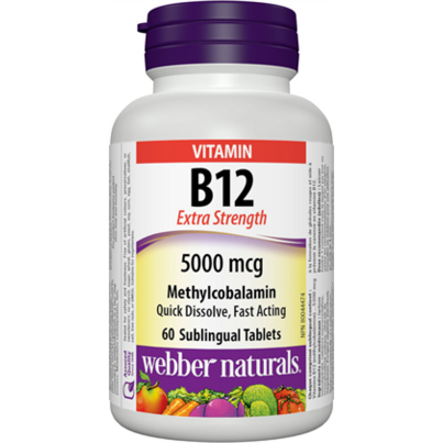 Webber Naturals Vitamin B12 Methylcobalamin 5000 Mcg