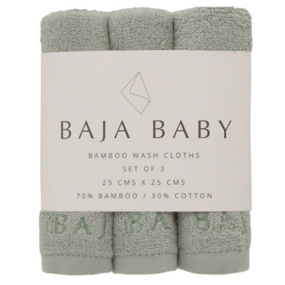 Baja Baby Bamboo Wash Cloths Sage