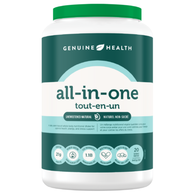 Genuine Health All-in-one Plant-Based Nutritional Shake Unsweetened Natural