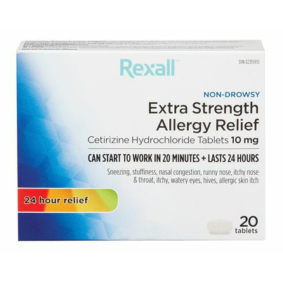 Rexall Extra Strength 24 Hour Allergy Relief 10 Mg Cetirizine