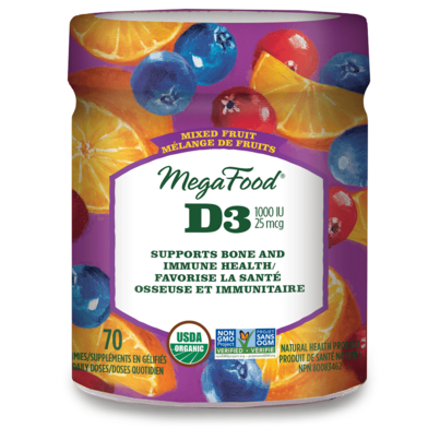 MegaFood Vitamin D3 Wellness 1000 IU Mixed Fruit Gummies