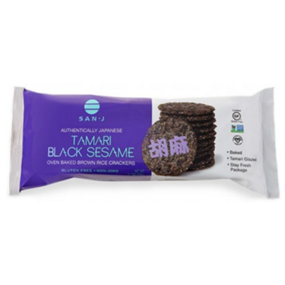 San J Tamari Black Sesame Brown Rice Crackers