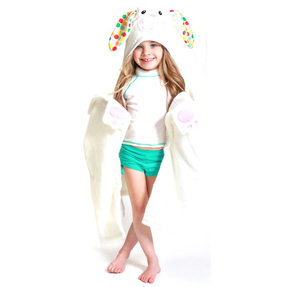 ZOOCCHINI Kids Plush Terry Hooded Bath Towel Bella Bunny