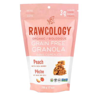 Rawcology Organic + Gluten Free Grain Free Granola Peach With Goji Berry