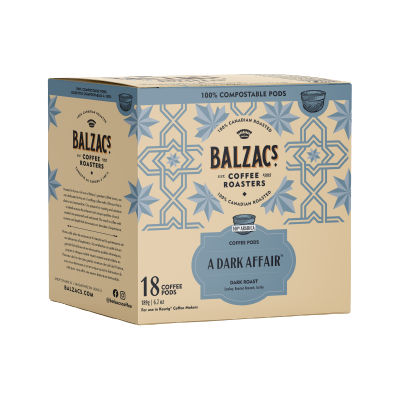 Balzac's Coffee Roasters A Dark Affair 100% Compostable Coffee Pod