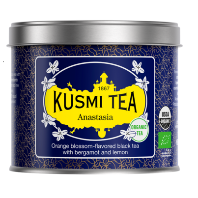 KUSMI TEA Anastasia Organic Orange Blossom Black Tea Bergamot & Lemon