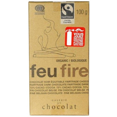 Galerie Au Chocolat Fair Trade Dark Chocolate Fire Bar