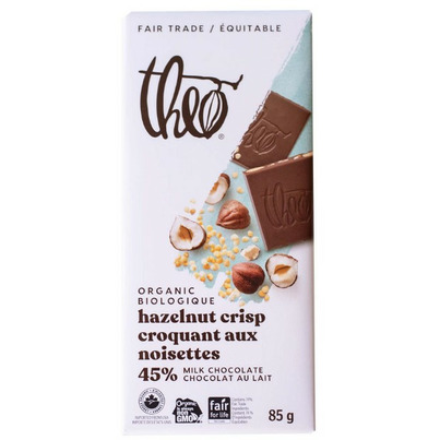 Theo 45% Milk Chocolate Bar Hazelnut Crisp
