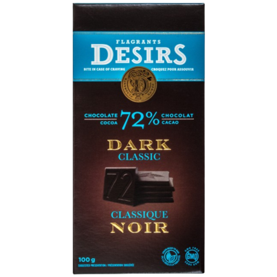 Flagrants Desirs Premium Dark Classic Chocolate Bar (72% Cocoa)