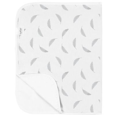 Kushies Baby Flannel Waterproof Flat Canging Pad Liner Grey Feathers