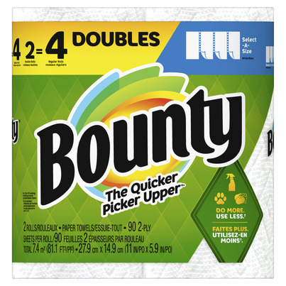 Bounty Paper Towels Double Rolls Select A Size White