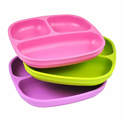 Re-Play Divided Plates Butterfly Bright Pink, Lime Green And Purple