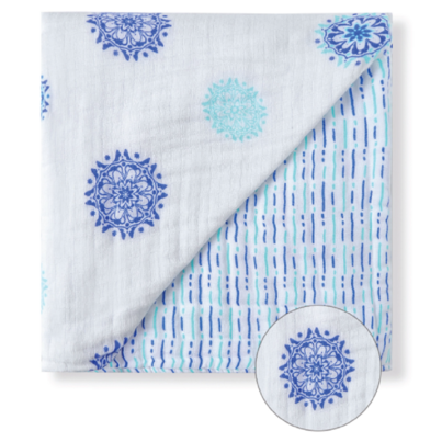 Malabar Baby Muslin 4-Layer Reversible All Season Snug Blanket Mandala