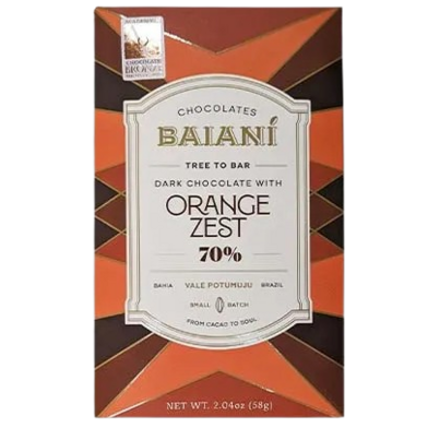 Baiani Dark Chocolate With Orange Zest 70%