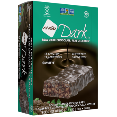 NuGo Dark Mint Chocolate Chip Protein Bar Case