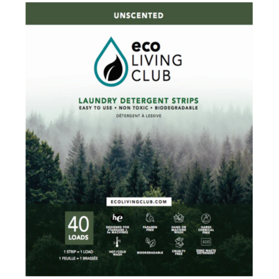 Eco Living Club Detergent Strips Unscented