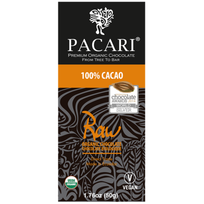 Pacari Premium Organic Chocolate Raw 100% Cacao