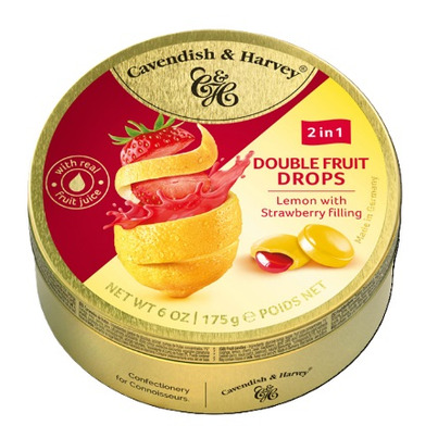 Cavendish & Harvey Double Fruit Drops Lemon With Strawberry Filling