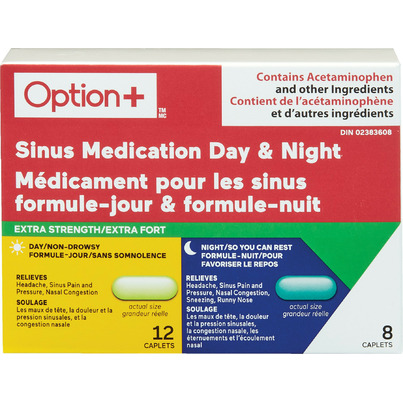 Option+ Extra Strength Sinus Medication Day & Night