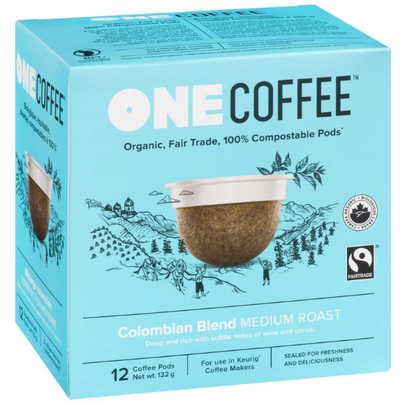 OneCoffee Organic Single Serve Coffee Colombian Blend Medium Roast