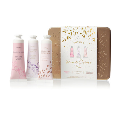 Thymes Hand Creme Trio Kimono Rose, Lavender Honey, Goldleaf Gardenia