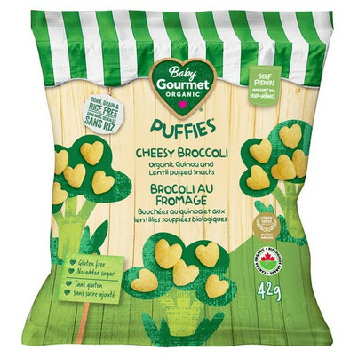 Baby Gourmet Puffies Probiotics Cheesy Broccolli Quinoa Puff Snacks