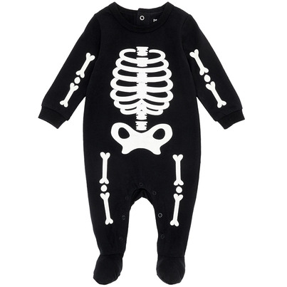 Petit Lem Sleeper Glow In The Dark Skeleton Black