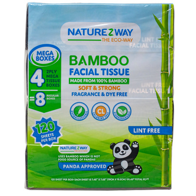 NatureZway Bamboo Facial Tissue Mega Boxes