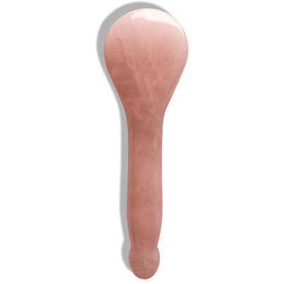 Happy Rose Quartz Gua Sha Spoon Acupressure Tool