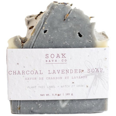 SOAK Bath Co Soap Bar Charcoal Lavender