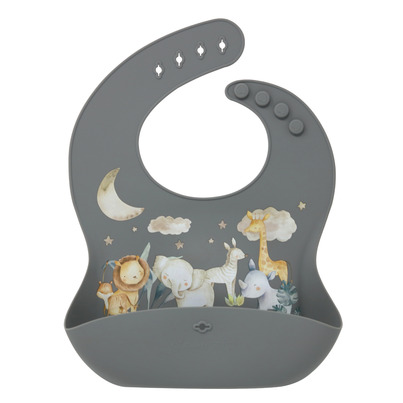 Glitter & Spice Silicone Food Bib Safari Nights