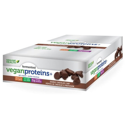 Genuine Health Fermented Vegan Proteins+ Bar Case Double Chocolate