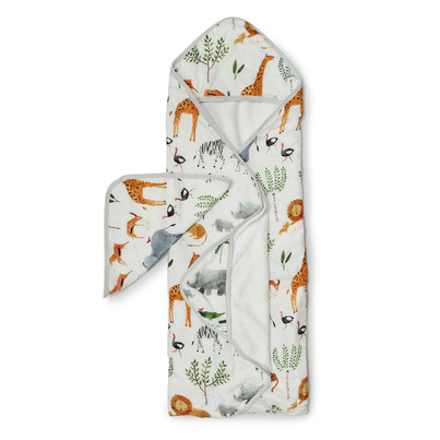 Loulou Lollipop Safari Hooded Towel Set