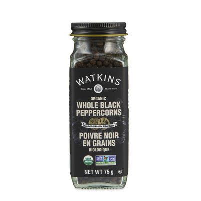 Watkins Organic Whole Black Peppercorns