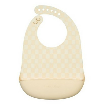 Loulou Lollipop Silicone Bib Printed Neutral Checkboard