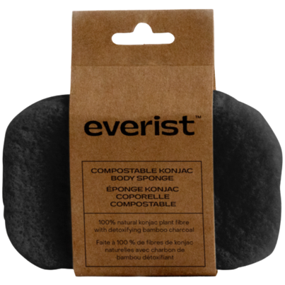Everist Charcoal Compostable Konjac Body Sponge