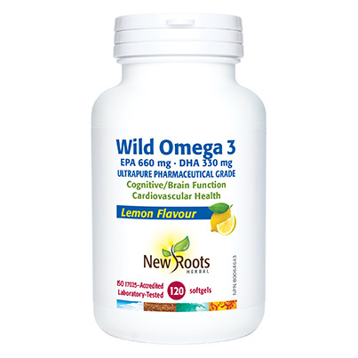 New Roots Herbal Wild Omega 3 EPA 660mg DHA 330mg Lemon