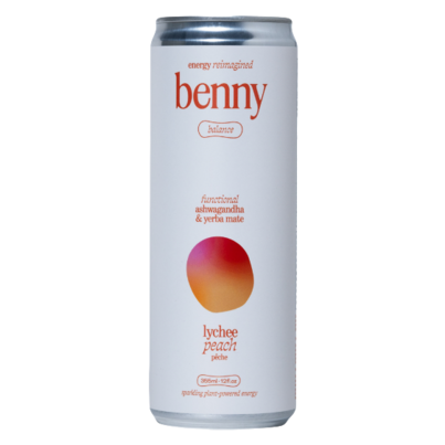 Benny Yerba Mate Energy Drink Peach Lychee Ashwagandha