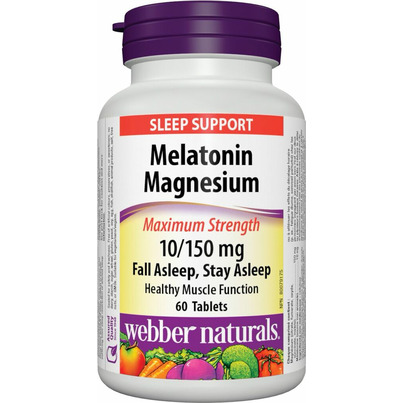 Webber Naturals Melatonin Magnesium Maximun Strength 10/150 Mg