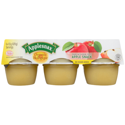 Applesnax Organic Unsweetened Applesauce Cups