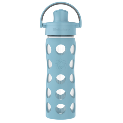 Lifefactory Active Flip Cap Glass Water Bottle Denim