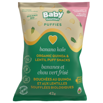 Baby Gourmet Puffies Probiotics Banana Kale Puff Snacks